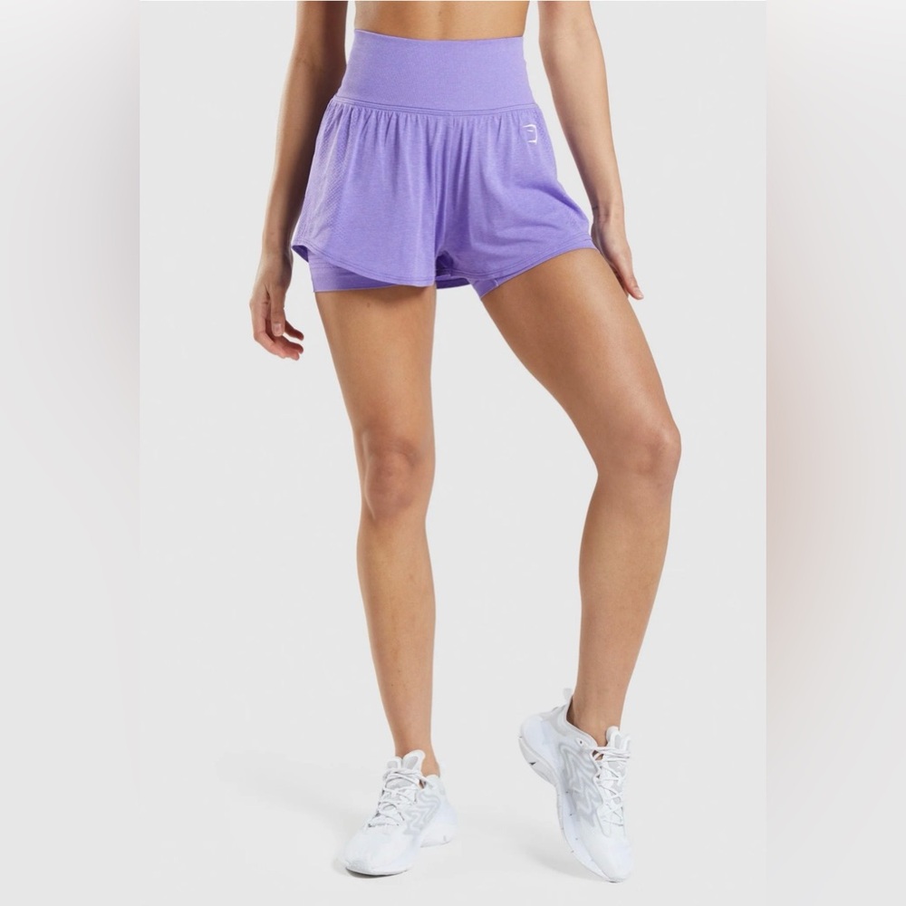 Gymshark Purple High-Waist Athletic Shorts